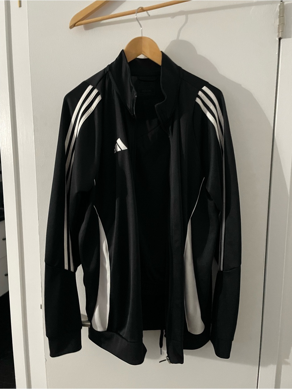 adidas Black and White Performance Track Jacket with Three-Stripes